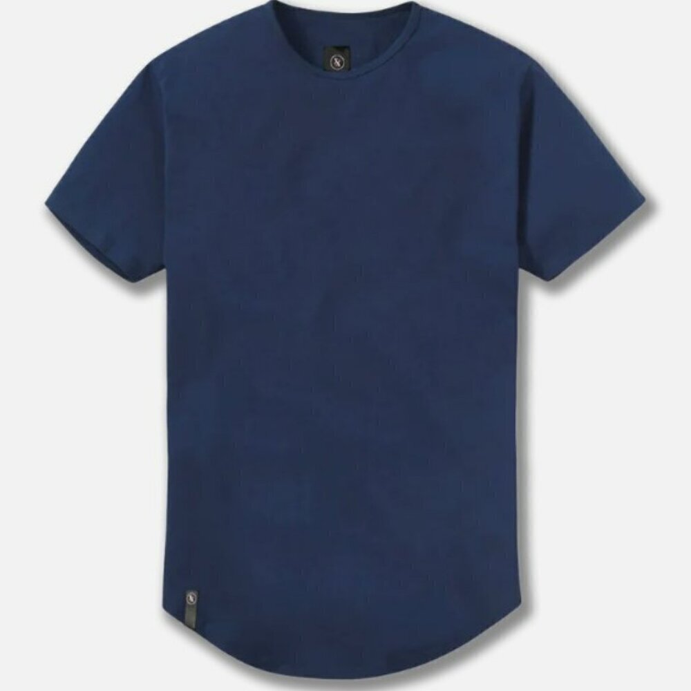 Ten10 Apparel Oxford Blue Curved Hem Short Sleeve Shirt - Size Small